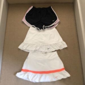 Nike Athletic bottoms: 2 tennis skirts, 1 short